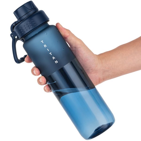 32oz Frosted Clear Water Bottle – BPA-Free Tritan Plastic with Fast-Flow Spout Lid