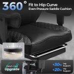 GTRACING Big and Tall Gaming Chair 400lbs Heavy Duty Office Chair with Foot Rest & Ergonomic Pocket Spring Lumbar Support, High Back 3D Saddle Shaped Cushion for Back Pain Relief, Matte-Black - Image 6