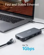 Anker Laptop Docking Station Dual Monitor, 8-in-1 USB C Hub, 4K Dual Monitor with 2 HDMI, 1 Gbps Ethernet Hub, 85W Power Delivery, SD Card Reader for MacBook Pro, XPS and More (Charger not Included) - Image 3