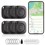Air Tracker Tag-6 Pack, Smart Bluetooth Tracker Work with Apple Find My(iOS Only), Luggage Tracker Tag for Key, Luggage, Backpack, Suitcase, Replaceable Battery, weTag, Black