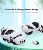 DXKK for Meta Quest 3/3s Head Strap with Battery - Magnetic & Extended 3H & Digital Display, Double Dials, Quick-Switch Reality Mode, Comfort VR Headset Strap for Oculus Quest 2, MQ4000 - Image 2