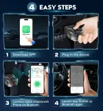 OBD2 Scanner Reader Bluetooth Wireless Auto Diagnostic Scan Tool for iOS & Android for Performance Test Bluetooth 5.4 Car Check Engine Car Code Reader, Clear Error Code Live Data Reset Exclusive APP - Image 6
