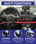 Steering Wheel Lock Anti-Theft Car Device Car Wheel Locks Heavy Duty Vehicle Security Steering Wheel Lock for Truck Car Vehicles Van Lorry SUV with 4 Keys, Elongated Length MAX 30.5“ Red - Image 2