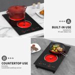 VBGK Electric Cooktop,12 Inch Built-in Radiant Electric Stove Top,110V 2100W 2 burner cooktop With 9 Heating Level, Timer & Kid Safety Lock, Sensor Touch Control 2 burner Induction Cooktop - Image 6
