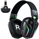 WESEARY Wireless Gaming Headset for Xbox Series X|S, Xbox One, PS5, PS4, PC, Mac, Switch, 2.4GHz + Bluetooth Over-Ear Gaming Headphones with ENC Mic, 3D Stereo, Dynamic LED Lights, 50mm Drivers, 50H