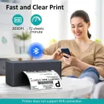 Shipping Label Printer, 4x6 Bluetooth Thermal Label Printer for Shipping Packages Small Business Mailing, Support iOS, Android, Mac, Windows, Chrome, Used for UPS, USPS, Ebay, Etsy, Amazon, Navy Blue - Image 4