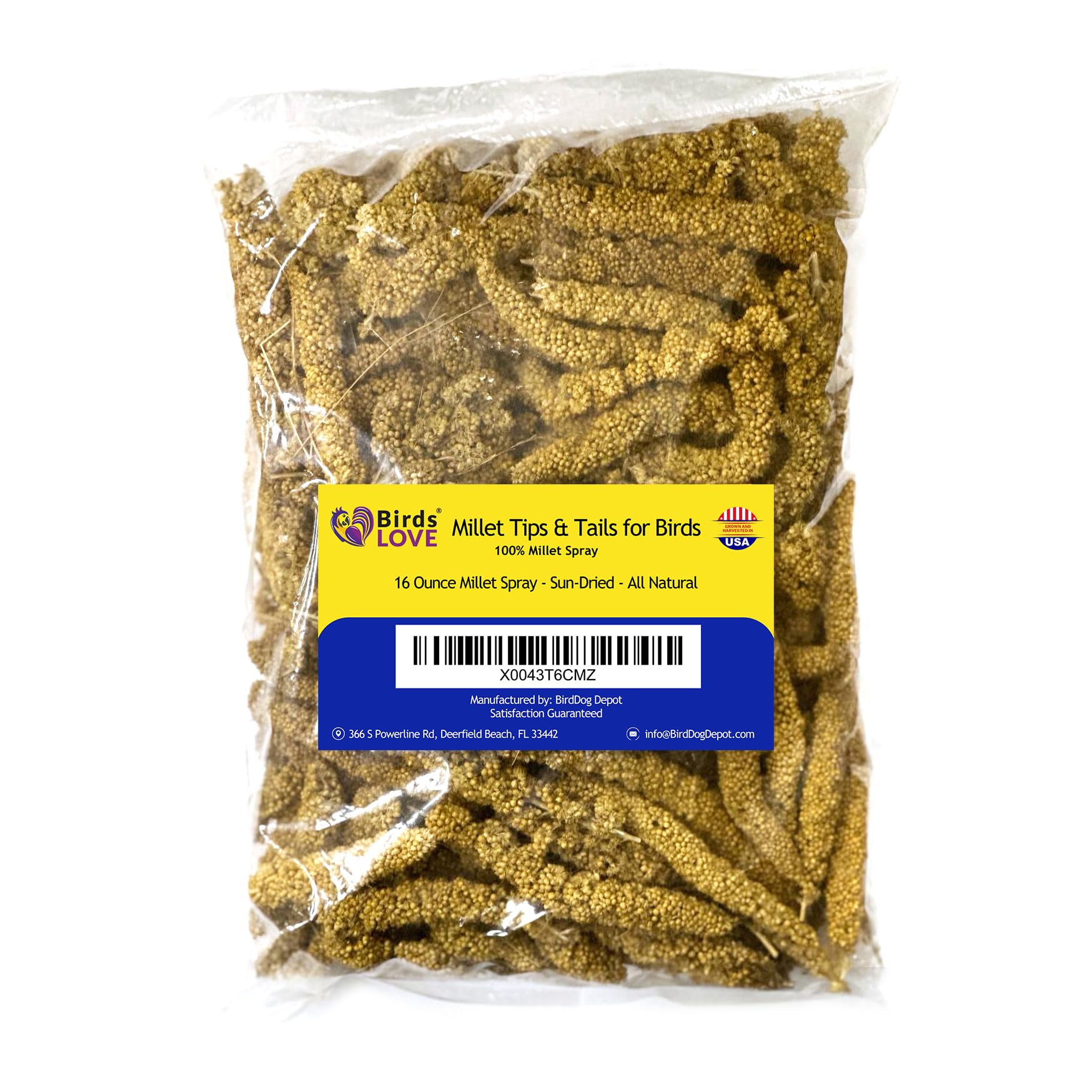 71gx1hfgerL Birds LOVE Millet Tips & Tails for Birds - Parakeets, Cockatiels, Lovebirds, Finches, Budgies, Canaries, Cockatoos - Natural & Healthy Millet for Birds - Parakeet Food & Treats for All Parrots, 1lb - Image 1