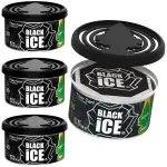 LITTLE TREES Car Air Freshener | Fiber Can Provides Long Lasting Scent for Auto or Home | Recycled Fiber | Black Ice, 4 Air Fresheners