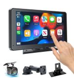 Hieha Car Play,Wireless Portable with Apple CarPlay and Android Auto Screen for Car,7" HD Touch Screen Car Stereo with Mirror Link,Backup Camera,Bluetooth5.2,GPS Navigation,AUX,FM for All Vehicles