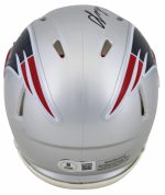 Patriots Christian Gonzalez Authentic Signed Speed Mini Helmet BAS Witnessed 2 - Image 2
