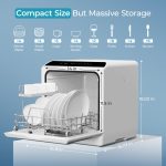 EUHOMY Countertop Dishwasher Portable with 6 Programs, 5L Built-in Water Tank for Apartments & RV, 167℉ High-Temp, No Hookup Needed, Mini Dishwasher with Baby Care, Air Dry/Quick/ECO/Fruit/Normal Mode - Image 8