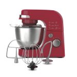 Hamilton Beach Electric Stand Mixer, 4 Quarts, Dough Hook, Flat Beater Attachments, Splash Guard 7 Speeds with Whisk, Red (Renewed)
