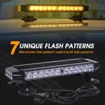 LINKITOM Roof Top LED Strobe Light Bar -Double Side Amber 30 LED Emergency Hazard Safety Warning Flashing Beacon Lighting Bar with Magnetic Base for Snow Plow, Trucks, Construction Vehicles - Image 3