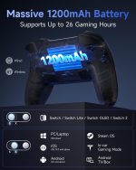 EasySMX S10 Switch 2 Controller-One Key Wake-up, Switch 2 Pro Controller with 6 Axis Gyro, NFC Function, TMR Anti-Drift Joystick, HD Rumble, Swappable D-Pad & Faceplate-black - Image 4