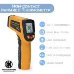 KNINE OUTDOORS Infrared Thermometer Laser Temperature Gun, -58℉ to 1112℉, Single Laser Targeting, Distance to Spot Ratio 12:1, for Cooking, Oven and Meat (Orange) - Image 6