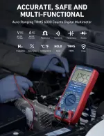 AstroAI Digital Multimeter and Analyzer TRMS 6000 Counts Volt Meter Ohmmeter Auto-Ranging Tester; Accurately Measures Voltage Current Resistance Diodes Continuity Duty-Cycle Capacitance Temperature - Image 9