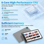 Android 15 tablet with keyboard, 26GB RAM+256GB ROM(2TB Expand), 10 inch tablet with 8000mAh Battery, 2.4G/5G WiFi, BT 5.0, 5MP+13MP Dual Camera, Gemini AI, Octa-core, Mouse, Stylus, Case(Black Case) - Image 6