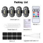 4PCS Wireless LED Strobe Lights with Remote Control, 8 Colors Rechargeable Led Lights Anti-Collision LED Emergency Warning Lights for Car Motorcycle Bike Drone Aircraft - Image 3