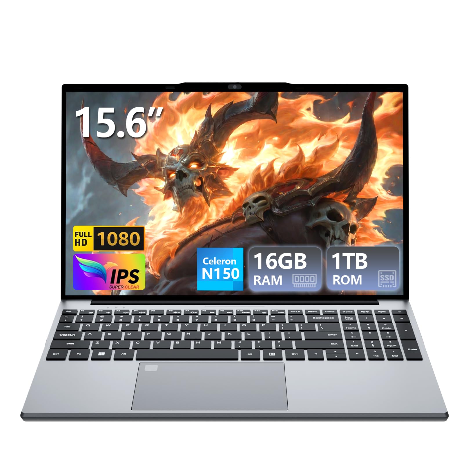 71t4uYpG22L 2025 Gaming Laptop, Laptop Computer with Celeron N150, Lap top with 16GB DDR4 1TB SSD, 15.6" IPS 1080P, Backlit Keyboard Fingerprint, Win 11 Pro, Portable Laptops for Work Office Student - Image 1