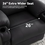 Oversized Recliner Chair – 360° Swivel Recliner for Adults with Heat and Massage, Manual Recliner with Remote Control and Cup Holders - Image 5
