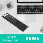 86Wh 69KF2 M59JH 8FCTC 70N2F Battery for Dell XPS 15 9500 9510 9520 Precision 5550 5560 5570 7510 M15 M17 R3 R4,G15 5510 5511 5515 5520 5521,G7 7500,Inspiron 7510 7610 P87F P91F P45E p100f - Image 4