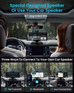 Portable Apple Carplay Screen, 10’’ Car Stereo Wireless Car Play & Android Auto Touch Screen, 4K Dash Cam, 1080P Backup Camera, Mirror Link/Voice Control/Music Play/GPS Navigation - Image 4