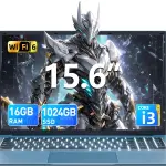 SGIN 15.6 Inch Laptop Computer, Win 11 Laptops with 16GB RAM 1024GB SSD, Core i3 CPU(Up to 3.9GHz), Backlit Keyboard, 53.2WH Battery, WiFi 6, IPS FHD Display, 180° Viewing, HDMI, Type-C