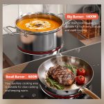 Hobsir 2 Burner Electric Cooktop 110v, Plug in Electric Stove Top, 2000W Electrical Stove Top Burner, 12 Inch Countertop & Built-in Ceramic Cooktop, Knob Control, 9 Power Level - Image 6