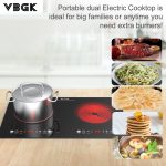 VBGK Electric cooktop,110V 24 inch 2 Burner Electric Cooktop,Built-in and Countertop Stove Top,2200W Stove,9 Power Levels, Kids Lock & Timer,LED touch control,Overheat Protection - Image 8