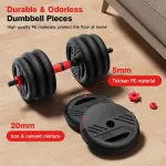 Adjustable Dumbbell Set – 45lbs Free Weight Set with Double Locknut, 5-in-1 Includes Barbell, Kettlebells, Push Up Stand - Image 6