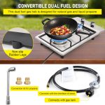 12" Gas Cooktops, 2 Burner Drop-in Propane/Natural Gas Cooker, 12 Inch Stainless Steel Gas Stove Top Dual Fuel Easy to Clean (12Wx20L) - Image 4