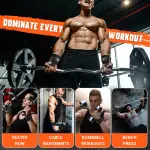 2-in-1 Heavy Duty Weight Lifting Straps with D Rings – 8mm Neoprene Padded Non-Slip for Weightlifting, Deadlifting, Cable Machine & Pull-Ups - Image 2