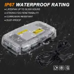 ASPL 2pcs 48LED Roof Top Strobe Lights, High Visibility Emergency Safety Warning LED Mini Strobe Light bar with Magnetic Base for 12-24V Snow Plow, Trucks, Construction Vehicles (Amber/White) - Image 2
