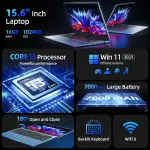 SGIN 15.6 Inch Laptop Computer, Win 11 Laptops with 16GB RAM 1024GB SSD, Core i3 CPU(Up to 3.9GHz), Backlit Keyboard, 53.2WH Battery, WiFi 6, IPS FHD Display, 180° Viewing, HDMI Type-C - Image 8