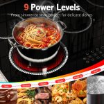 Pladeca 30 Inch Electric Cooktop, 5 Burner Electric Stove Top Touch Control, 8400W Built-in Ceramic Stovetop Burner 30" with Expandable Zone, Child Lock, Timer, Overheat Alert, 220-240v Hardwired - Image 7