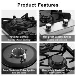 Eascookchef 2 Burner Gas Cooktop, 12 inch LPG/NG Dual Fuel Built-in Gas Stove Top, Black Tempered Glass Stove, Propane Cooktop for Apartment, Outdoor, RV, With Thermocouple Protection - Image 7