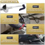 Tevlaphee Universal Steering Wheel Brake Lock Anti-Theft Retractable Double Hook Car Clutch Pedal Lock for Car Truck SUV Van Security with 3 Keys - Image 2