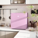HOMCOM Mini Freezer Countertop, 1.1 Cu.Ft Compact Upright Freezer with Removable Shelves, Reversible Door for Home, Dorm, Apartment and Office, Pink - Image 2