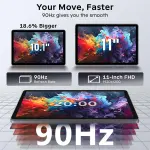 Android 16 Tablet 11 Inch with Gemini AI, T7250 Octa-Core, 24GB RAM + 256GB ROM /2TB TF, 16MP+8MP, 1920x1200 IPS HD Display, 8000mAh, Widevine L1, GPS, 2 in 1 Tablets with Keyboard Mouse Stylus - Image 5