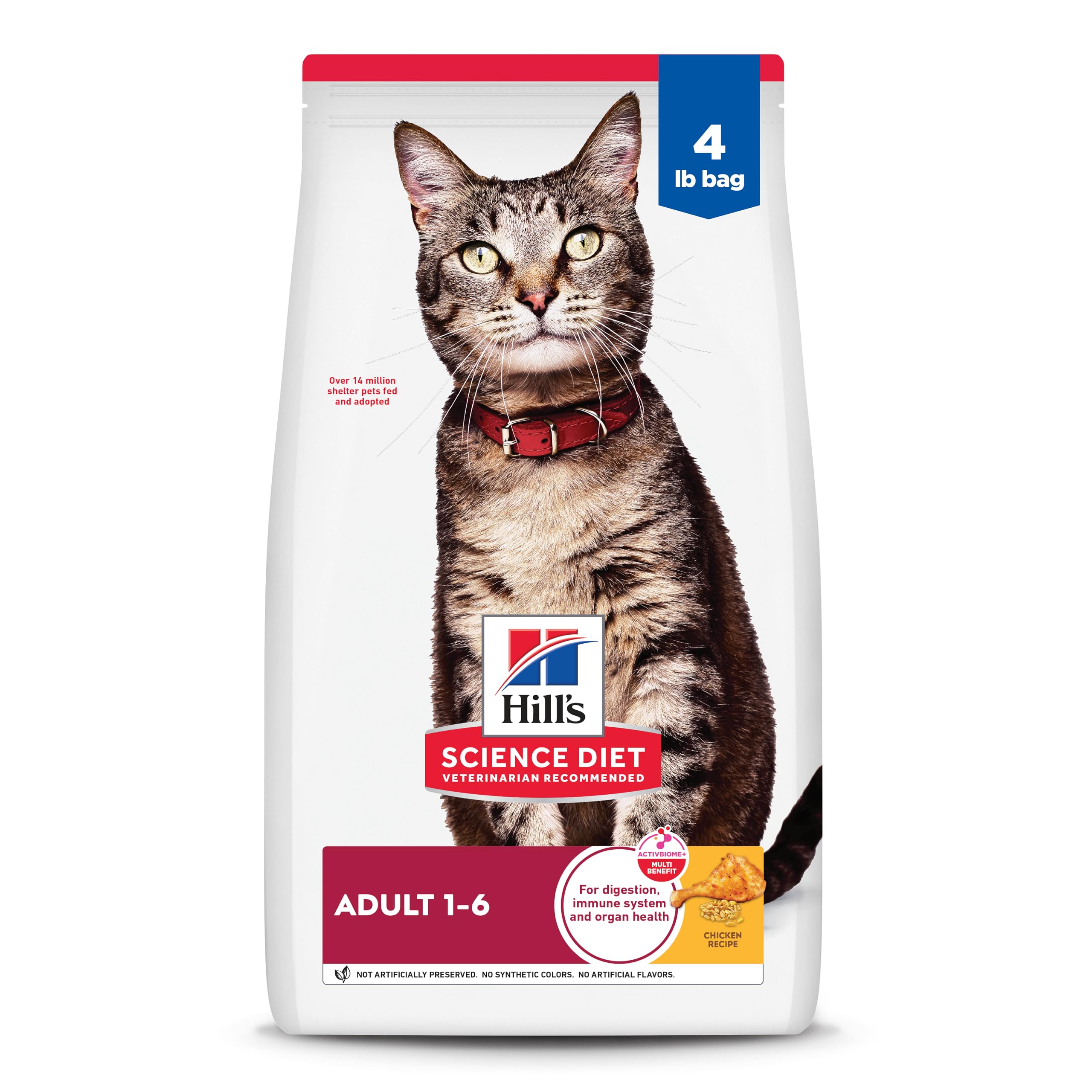 81K-yNZzaHL Hill's Science Diet Adult 1-6, Adult 1-6 Premium Nutrition, Dry Cat Food, Chicken Recipe, 4 lb Bag - Image 1