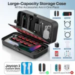 Switch 2 Carrying Case Charge Inside Compatible with Nintendo Switch 2 (2025)/ Original/ OLED, Travel Carrying Case with Slots for Joycon 2 & AC Adapter, Hard Shell Protective Bag for 26 Games, Black - Image 5