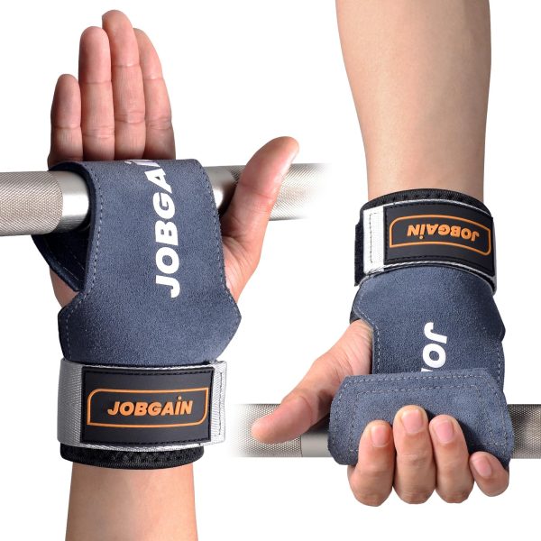 Double Layer Leather Weight Lifting Wrist Strap – Adjustable Neoprene Padded Wrist Wraps for Deadlift & Powerlifting