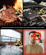 Infrared Thermometer Temperature Gun -58°F ~932°F, Digital Laser Thermometer Gun for Cooking, Pizza Oven, Grill & Engine, IR Thermometer Temp Gun with Adjustable Emissivity & Max-Min Measure - Image 2