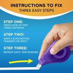 BIC Wite-Out EZ Correct Tear-Resistant Correction Tape with 39.3 ft of Tape, 10-Count Pack in White - Image 2