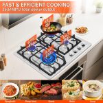 22″x20″ Built in Gas Cooktop 4 Burners Stainless Steel Stove with NG/LPG Conversion Kit Thermocouple Protection and Easy to Clean (20Wx22L) - Image 7