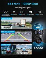 11" Extra Large Wireless Apple CarPlay Screen for Car – Ultra-Slim 0.16 Inch Touchscreen Car Stereo with Android Auto, 4K Dash Cam, 1080p Backup Camera, GPS, Mirror Link, Voice Control - Image 5