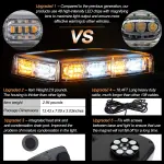 ASPL 2pcs 48LED Roof Top Strobe Lights, High Visibility Emergency Safety Warning LED Mini Strobe Light bar with Magnetic Base for 12-24V Snow Plow, Trucks, Construction Vehicles (Amber/White) - Image 6