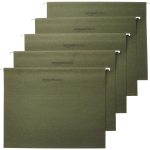 Amazon Basics Hanging Organizer File Folders for Efficient Filing, Sturdy, Adjustable Tabs, Letter Size, Pack of 25, Green
