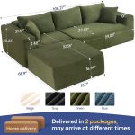108" Cloud Couch Sectional – Modular L-Shaped Sofa with Chaise, Deep Seat, No Assembly Required - Image 5