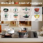 30 Inch Electric Cooktop 4 Burners with Knob Control,6700W Built-in Radiant Electric Cooktop, 9 Power Levels, Hot Warning, 220V Hard Wire(No Plug) - Image 4